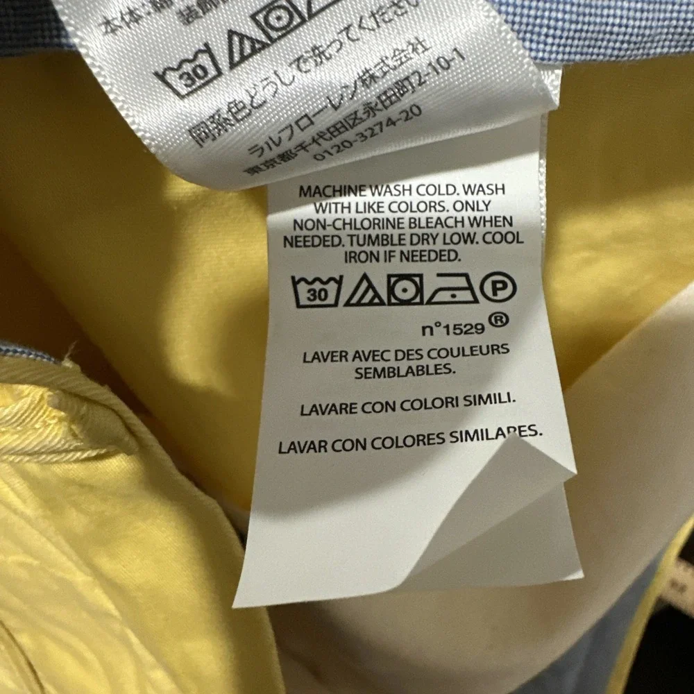 Polo‎ Ralph Lauren The Polo Chino Stretch Cotton Twill Men's 33 Yellow Classic